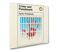 Book Cover Crime and Punishment Fyodor Dostoyevsky Canvas Print | Gallery Wrapped 30mm Frame Wall Art | 14x14 inches | Ready to Hang | Modern Picture | Living Room Bedroom Lounge Office