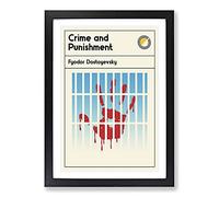 Book Cover Crime and Punishment Fyodor Dostoyevsky Framed Print | A2 Black Framed Wall Art | Ready to Hang | Modern Nature Picture | Living Room Bedroom Lounge Office
