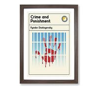 Book Cover Crime and Punishment Fyodor Dostoyevsky Framed Print | A2 Walnut Framed Wall Art | Ready to Hang | Modern Nature Picture | Living Room Bedroom Lounge Office