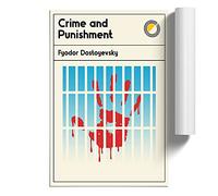 Book Cover Crime And Punishment Fyodor Dostoyevsky | Unframed Wall Art Print | Ready to Frame Poster | Modern Home Decor Picture | Artwork for Living Room or Office | A3 (29.7x42 cm)