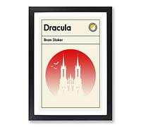 Book Cover Dracula Bram Stoker Framed Print | A2 Black Framed Wall Art | Ready to Hang | Modern Nature Picture | Living Room Bedroom Lounge Office