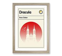 Book Cover Dracula Bram Stoker Framed Print | A2 Oak Framed Wall Art | Ready to Hang | Modern Nature Picture | Living Room Bedroom Lounge Office