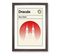 Book Cover Dracula Bram Stoker Framed Print | A2 Walnut Framed Wall Art | Ready to Hang | Modern Nature Picture | Living Room Bedroom Lounge Office