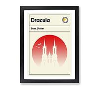 Book Cover Dracula Bram Stoker Modern Framed Print | A2 Black Framed Wall Art | Ready to Hang | Modern Nature Picture | Living Room Bedroom Lounge Office