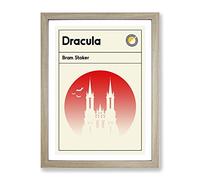 Book Cover Dracula Bram Stoker Modern Framed Print | A2 Oak Framed Wall Art | Ready to Hang | Modern Nature Picture | Living Room Bedroom Lounge Office