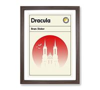 Book Cover Dracula Bram Stoker Modern Framed Print | A2 Walnut Framed Wall Art | Ready to Hang | Modern Nature Picture | Living Room Bedroom Lounge Office