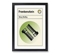 Book Cover Frankenstein Mary Shelley Framed Print | A2 Black Framed Wall Art | Ready to Hang | Modern Nature Picture | Living Room Bedroom Lounge Office
