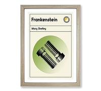 Book Cover Frankenstein Mary Shelley Framed Print | A2 Oak Framed Wall Art | Ready to Hang | Modern Nature Picture | Living Room Bedroom Lounge Office