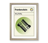 Book Cover Frankenstein Mary Shelley Modern Framed Print | A2 Oak Framed Wall Art | Ready to Hang | Modern Nature Picture | Living Room Bedroom Lounge Office