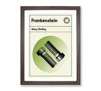 Book Cover Frankenstein Mary Shelley Modern Framed Print | A4 Walnut Framed Wall Art | Ready to Hang | Modern Nature Picture | Living Room Bedroom Lounge Office