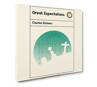 Book Cover Great Expectations Charles Dickens Canvas Print | Gallery Wrapped 30mm Frame Wall Art | 14x14 inches | Ready to Hang | Modern Picture | Living Room Bedroom Lounge Office