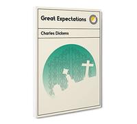 Book Cover Great Expectations Charles Dickens Canvas Print | Gallery Wrapped 30mm Frame Wall Art | 20x14 inches | Ready to Hang | Modern Picture | Living Room Bedroom Lounge Office