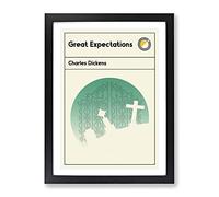 Book Cover Great Expectations Charles Dickens Modern Framed Print | A3 Black Framed Wall Art | Ready to Hang | Modern Nature Picture | Living Room Bedroom Lounge Office