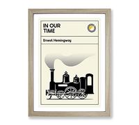 Book Cover In Our Time Ernest Hemingway Modern Framed Wall Art Print, Ready to Hang Picture for Living Room Bedroom Home Office Décor, Oak A2 (64 x 46 cm)