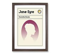 Book Cover Jane Eyre Charlotte Bronte Framed Print | A2 Walnut Framed Wall Art | Ready to Hang | Modern Nature Picture | Living Room Bedroom Lounge Office