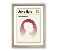 Book Cover Jane Eyre Charlotte Bronte Modern Framed Print | A2 Oak Framed Wall Art | Ready to Hang | Modern Nature Picture | Living Room Bedroom Lounge Office