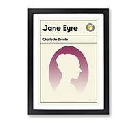 Book Cover Jane Eyre Charlotte Bronte Modern Framed Print | A4 Black Framed Wall Art | Ready to Hang | Modern Nature Picture | Living Room Bedroom Lounge Office