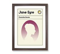 Book Cover Jane Eyre Charlotte Bronte Modern Framed Print | A4 Walnut Framed Wall Art | Ready to Hang | Modern Nature Picture | Living Room Bedroom Lounge Office