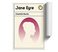 Book Cover Jane Eyre Charlotte Bronte | Unframed Wall Art Print | Ready to Frame Poster | Modern Home Decor Picture | Artwork for Living Room, Bedroom, Kitchen or Office | A4 (21 Ã- 29.7 cm)