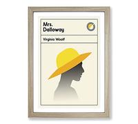 Book Cover Mrs Dalloway Virginia Wolf Framed Print | A2 Oak Framed Wall Art | Ready to Hang | Modern Animal Picture | Living Room Bedroom Lounge Office