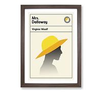 Book Cover Mrs Dalloway Virginia Wolf Framed Print | A2 Walnut Framed Wall Art | Ready to Hang | Modern Animal Picture | Living Room Bedroom Lounge Office