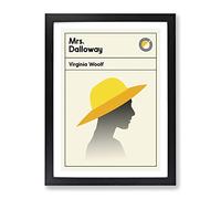 Book Cover Mrs Dalloway Virginia Wolf Modern Framed Print | A2 Black Framed Wall Art | Ready to Hang | Modern Animal Picture | Living Room Bedroom Lounge Office