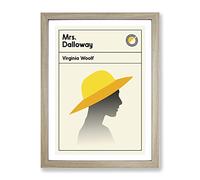 Book Cover Mrs Dalloway Virginia Wolf Modern Framed Print | A2 Oak Framed Wall Art | Ready to Hang | Modern Animal Picture | Living Room Bedroom Lounge Office
