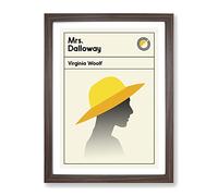 Book Cover Mrs Dalloway Virginia Wolf Modern Framed Print | A4 Walnut Framed Wall Art | Ready to Hang | Modern Animal Picture | Living Room Bedroom Lounge Office