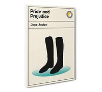 Book Cover Pride And Prejudice Jane Austen Canvas Print | Gallery Wrapped 30mm Frame Wall Art | 20x14 inches | Ready to Hang | Modern Picture | Living Room Bedroom Lounge Office