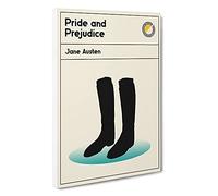 Book Cover Pride And Prejudice Jane Austen Canvas Print | Gallery Wrapped 30mm Frame Wall Art | 30x20 inches | Ready to Hang | Modern Picture | Living Room Bedroom Lounge Office