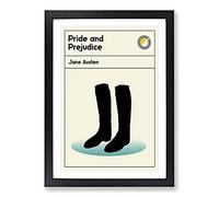 Book Cover Pride and Prejudice Jane Austen Framed Print | A2 Black Framed Wall Art | Ready to Hang | Modern Nature Picture | Living Room Bedroom Lounge Office