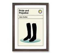 Book Cover Pride and Prejudice Jane Austen Framed Print | A2 Walnut Framed Wall Art | Ready to Hang | Modern Nature Picture | Living Room Bedroom Lounge Office