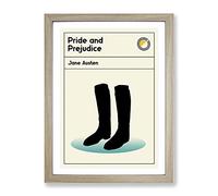 Book Cover Pride And Prejudice Jane Austen Modern Framed Print | A2 Oak Framed Wall Art | Ready to Hang | Modern Nature Picture | Living Room Bedroom Lounge Office