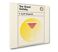 Book Cover The Great Gatsby F. Scott Fitzgerald Canvas Print | Gallery Wrapped 30mm Frame Wall Art | 20x20 inches | Ready to Hang | Modern Picture | Living Room Bedroom Lounge Office