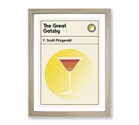 Book Cover The Great Gatsby F. Scott Fitzgerald Modern Framed Print | A4 Oak Framed Wall Art | Ready to Hang | Modern Nature Picture | Living Room Bedroom Lounge Office
