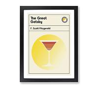 Book Cover The Great Gatsby F. Scott Fitzgerald Modern Framed Wall Art Print, Ready to Hang Picture for Living Room Bedroom Home Office Décor, Black A4 (34 x 25 cm)