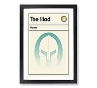 Book Cover The Iliad Homer Framed Print | A2 Black Framed Wall Art | Ready to Hang | Modern Nature Picture | Living Room Bedroom Lounge Office