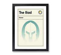 Book Cover The Iliad Homer Modern Framed Print | A3 Black Framed Wall Art | Ready to Hang | Modern Nature Picture | Living Room Bedroom Lounge Office