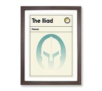 Book Cover The Iliad Homer Modern Framed Print | A4 Walnut Framed Wall Art | Ready to Hang | Modern Nature Picture | Living Room Bedroom Lounge Office