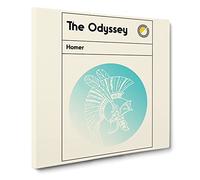 Book Cover The Odyssey Homer Canvas Wall Art Print 14x14 Inch | Ready to Hang, Gallery Wrapped, Fade-Resistant Inks, Securely Packaged, UK Made