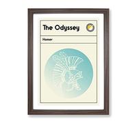 Book Cover The Odyssey Homer Modern Framed Print | A2 Walnut Framed Wall Art | Ready to Hang | Modern Nature Picture | Living Room Bedroom Lounge Office