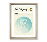 Book Cover The Odyssey Homer Modern Framed Print | A3 Oak Framed Wall Art | Ready to Hang | Modern Nature Picture | Living Room Bedroom Lounge Office