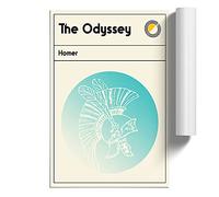 Book Cover The Odyssey Homer | Unframed Wall Art Print | Ready to Frame Poster | Modern Home Decor Picture | Artwork for Living Room, Bedroom, Kitchen or Office | A4 (21 Ã- 29.7 cm)