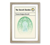 Book Cover The Secret Garden Frances Hodgson Burnett Framed Print | A2 Oak Framed Wall Art | Ready to Hang | Modern Floral Picture | Living Room Bedroom Lounge Office