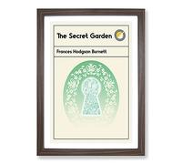 Book Cover The Secret Garden Frances Hodgson Burnett Framed Print | A2 Walnut Framed Wall Art | Ready to Hang | Modern Floral Picture | Living Room Bedroom Lounge Office
