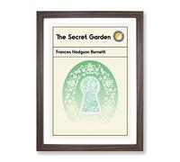 Book Cover The Secret Garden Frances Hodgson Burnett Modern Framed Print | A3 Walnut Framed Wall Art | Ready to Hang | Modern Floral Picture | Living Room Bedroom Lounge Office