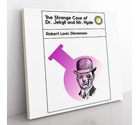 Book Cover The Strange Case of Dr Jekyll and Mr Hyde Modern Canvas Wall Art Print Ready to Hang, Framed Picture for Living Room Bedroom Home Office Décor, 50x50 cm (20x20 Inch)