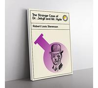 Book Cover The Strange Case Of Dr Jekyll And Mr Hyde Modern Canvas Wall Art Print Ready to Hang, Framed Picture for Living Room Bedroom Home Office Décor, 60x40 cm (24x16 Inch)