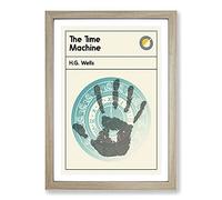 Book Cover The Time Machine H. G. Wells Framed Print | A2 Oak Framed Wall Art | Ready to Hang | Modern Nature Picture | Living Room Bedroom Lounge Office
