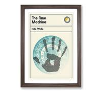 Book Cover The Time Machine H. G. Wells Framed Print | A2 Walnut Framed Wall Art | Ready to Hang | Modern Nature Picture | Living Room Bedroom Lounge Office